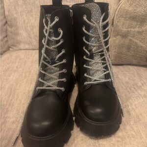 Stylish Black Lace-Up Boots